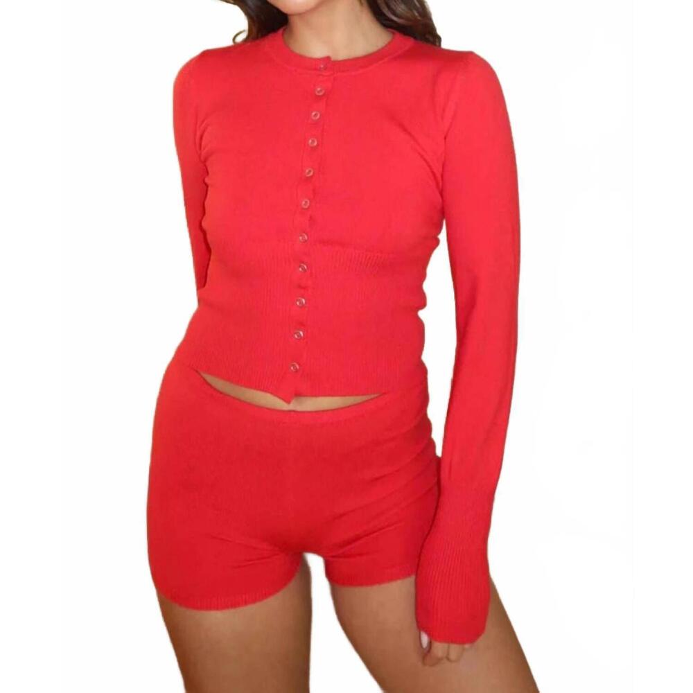 NEW ET CLET the mini shorts in cherry red